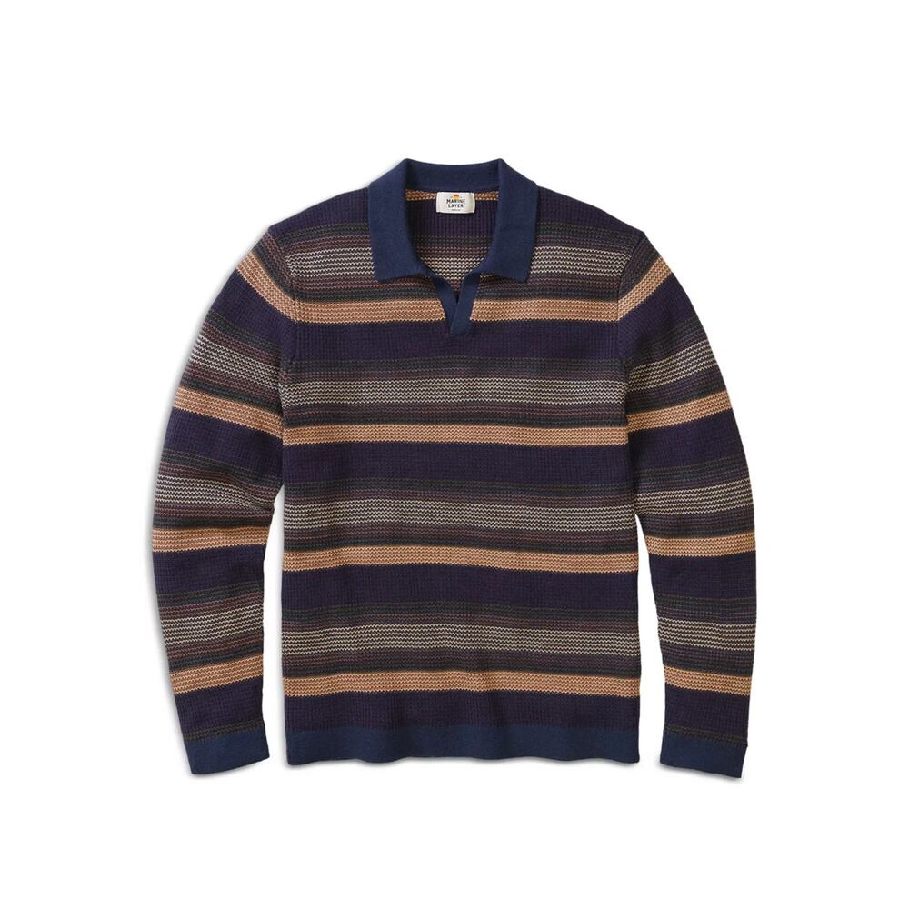 Warm Multi Stripe Liam Sweater Polo